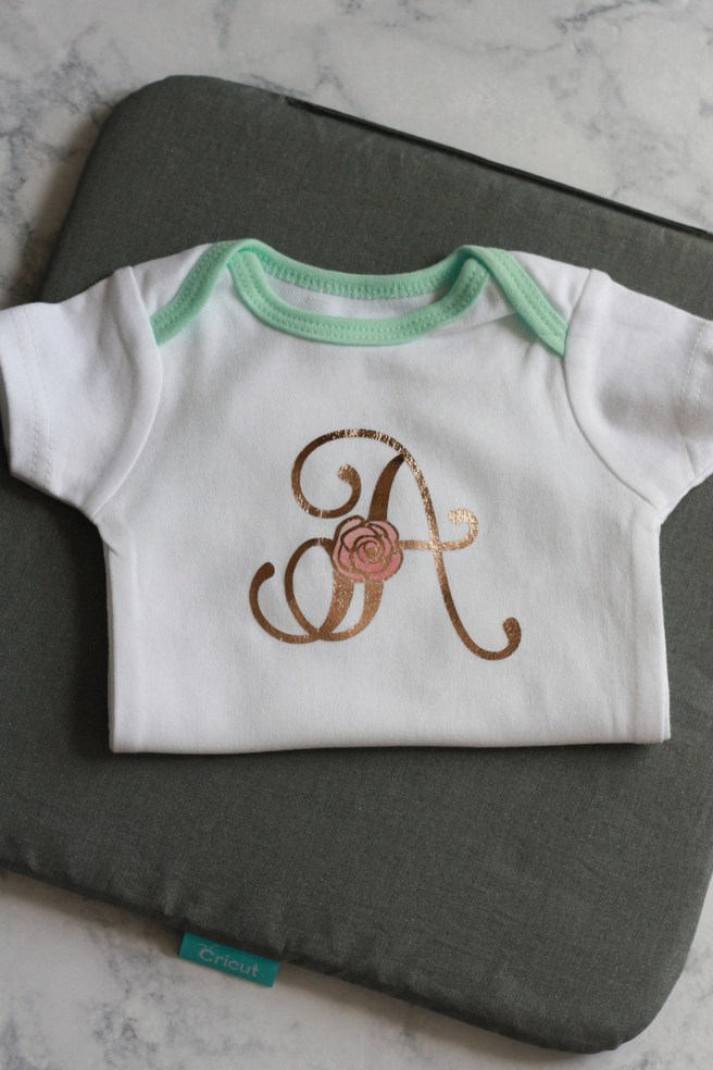Monogrammed Shirts With Cricut Patterned Iron-on from everydayjenny.com