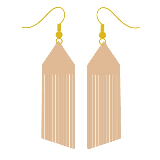 An image of a fringed earring design