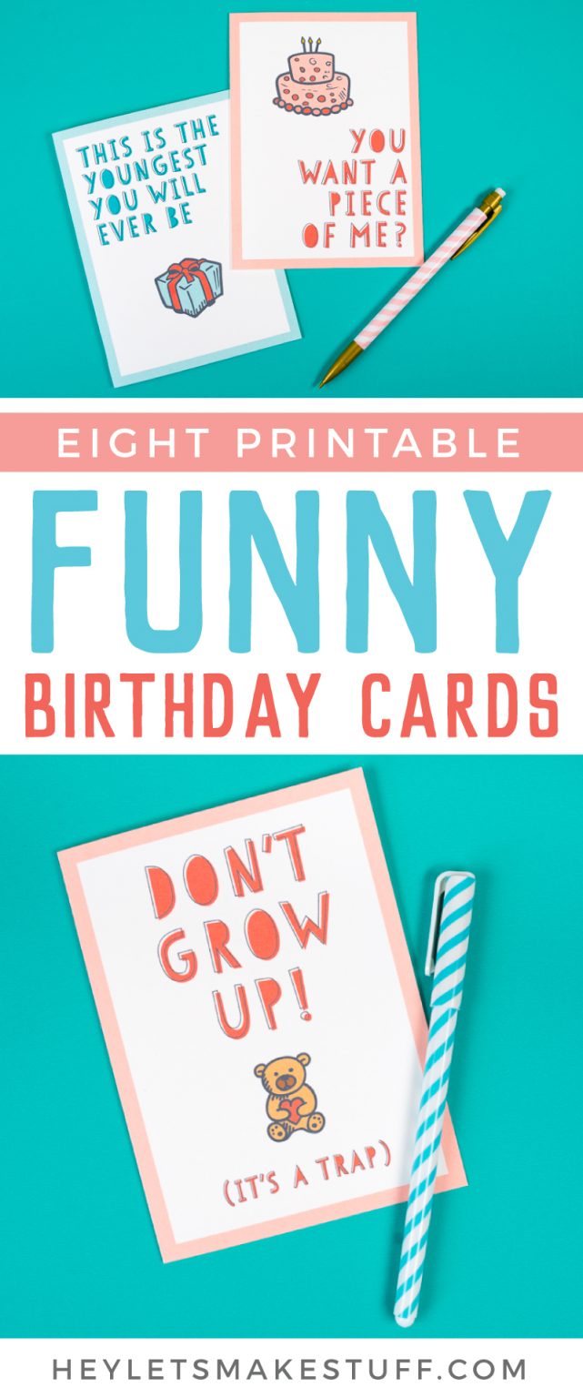 Free Funny Printable Birthday Cards for Adults - Eight Designs!