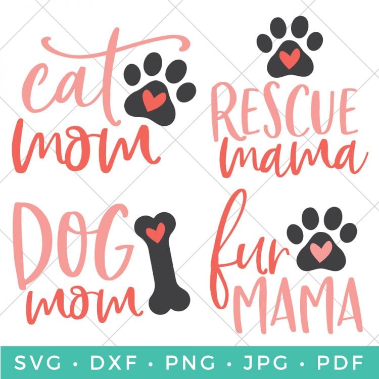 Cat and Dog Mom Cut Files + Clip Art - Hey, Let's Make Stuff