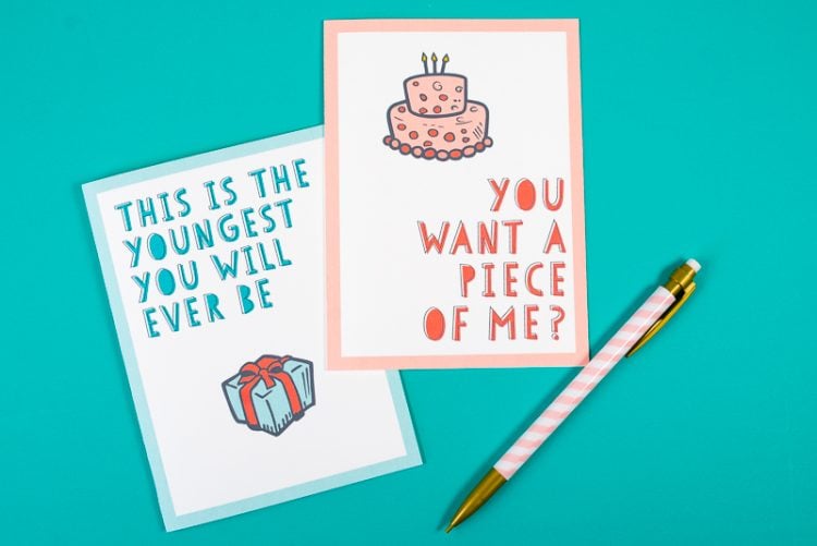 Free Funny Printable Birthday Cards for Adults - Eight Designs!