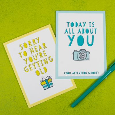 Free Funny Printable Birthday Cards for Adults - Eight Designs!