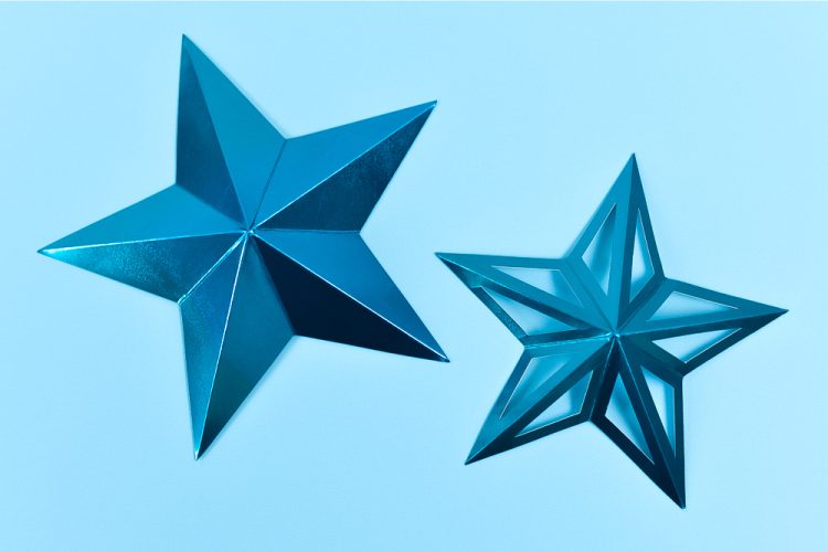 Blue 3D Paper stars