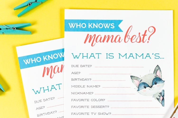 Baby Shower Game Who Knows Mommy Best 24 count