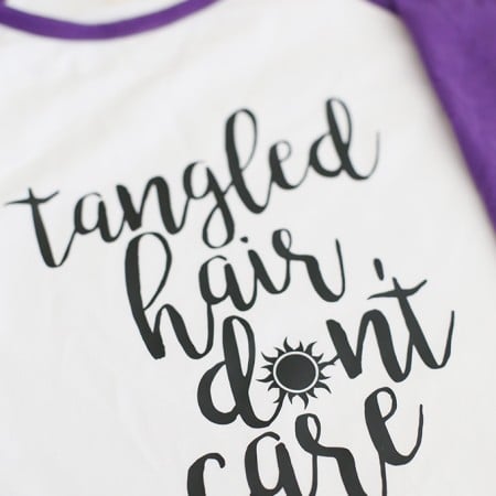 DIY 'Tangled Hair Don't Care' Shirt from seevanessacraft.com