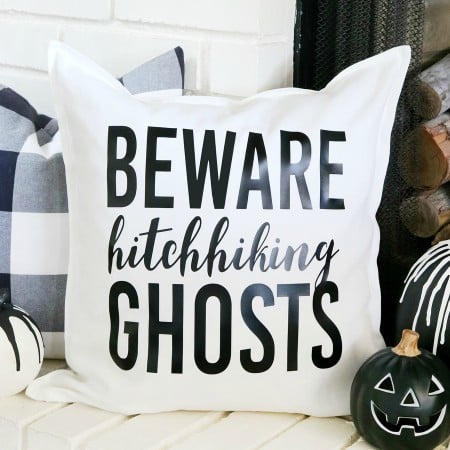 Disney Inspired Haunted Mansion Halloween Pillow from thecraftedsparrow.com