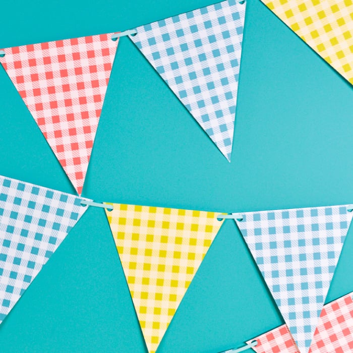 Red, Blue and yellow buffalo plaid pennants