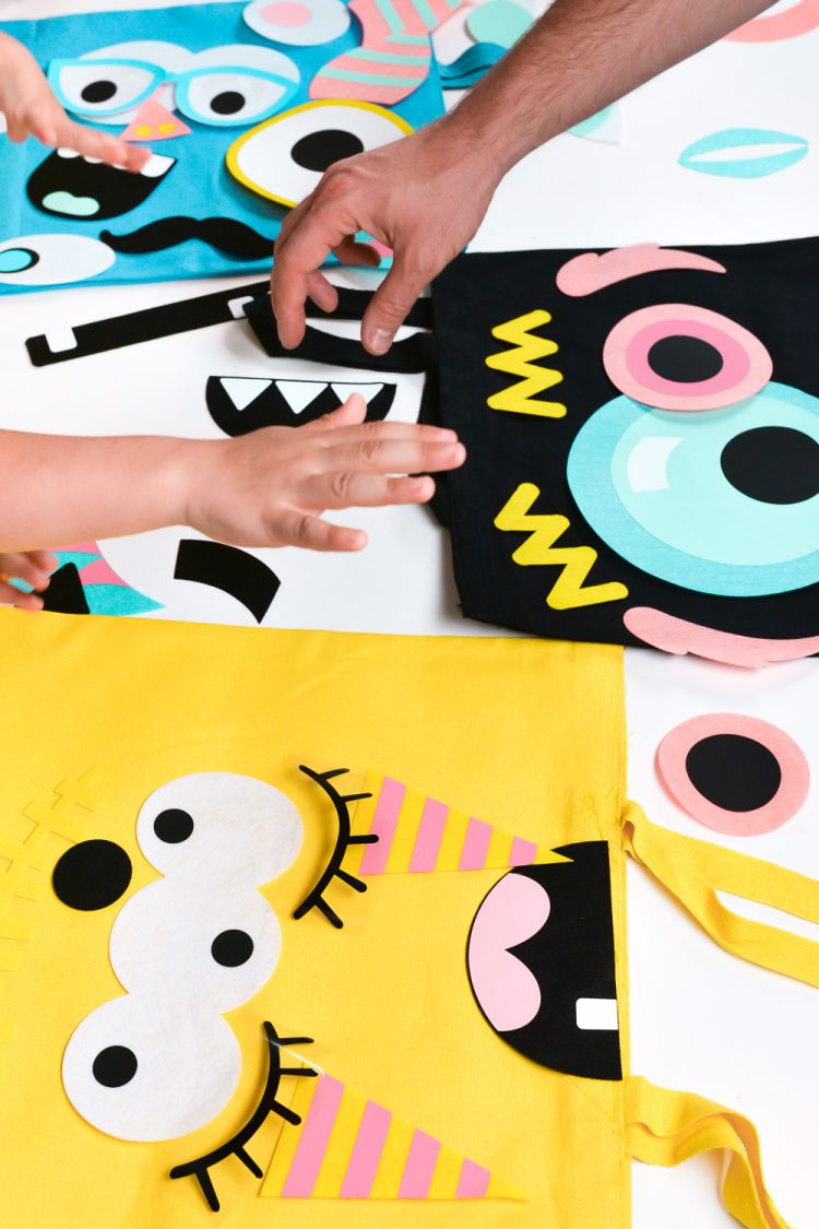 5 Little Monsters: Easy Tote Bags with Cricut Iron On Designs