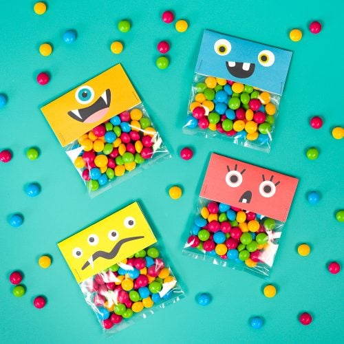 Printable Halloween Treat Bags: Cute Monsters - Hey, Let's Make Stuff