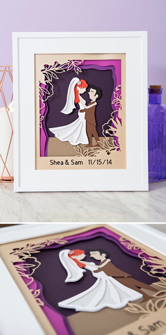 DIY 3D WEDDING PORTRAIT SCENE WITH CRICUT MAKER