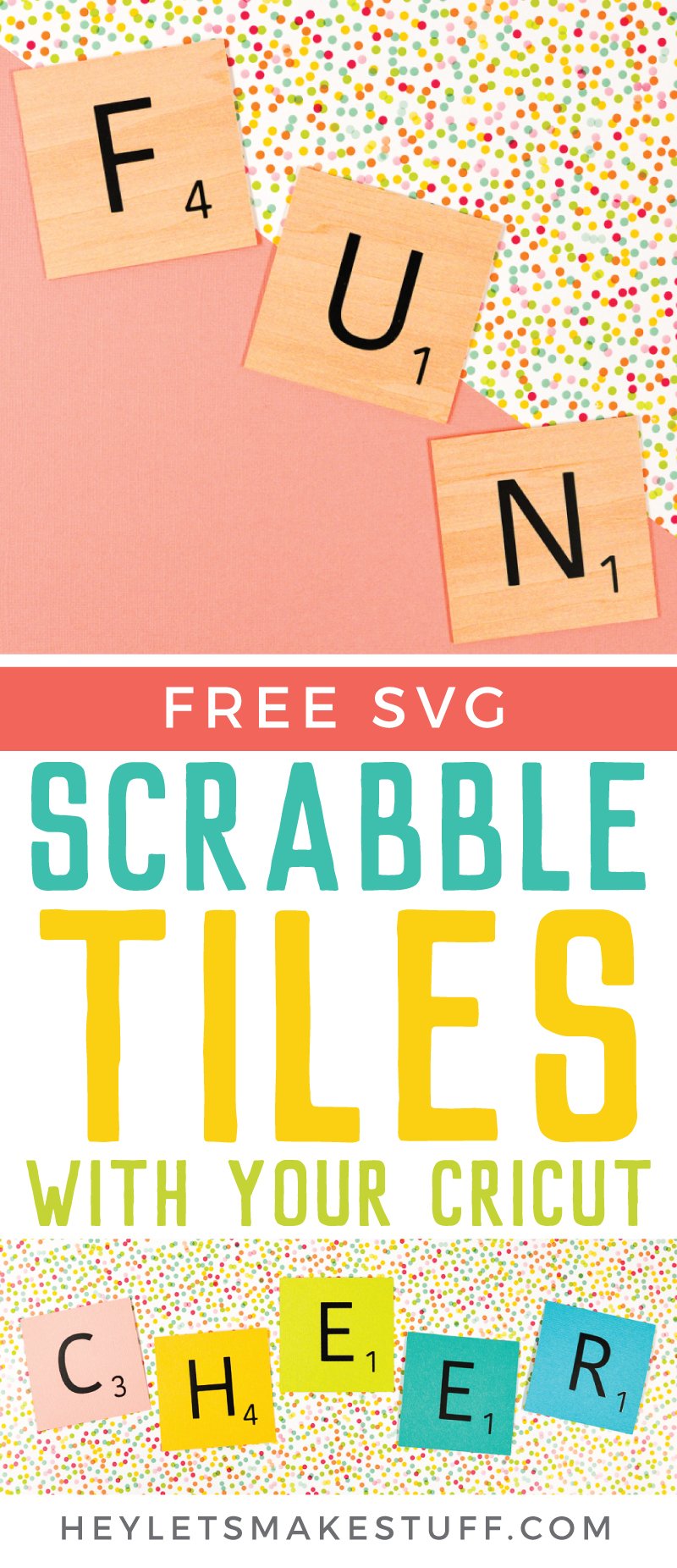 Use your Cricut to make these fun DIY Scrabble words pin image
