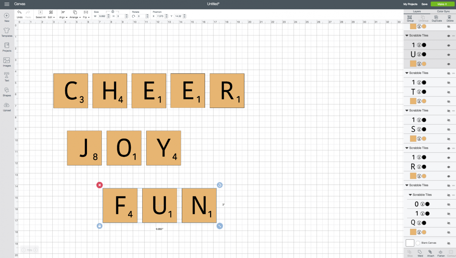 DIY Scrabble Words with Your Cricut Free SVG! Hey, Let's Make Stuff