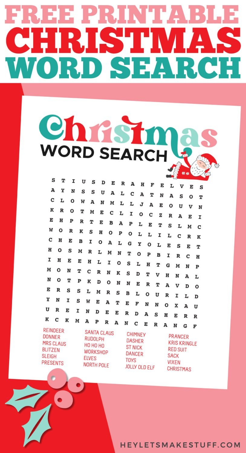 Christmas Word Search pin image