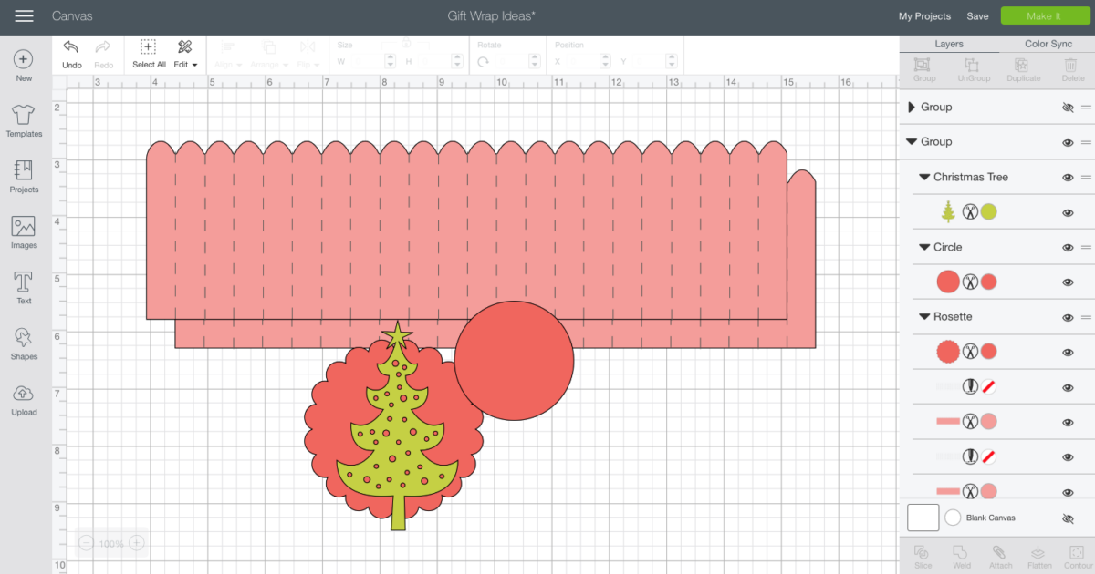 Rosette file in Cricut Design Space