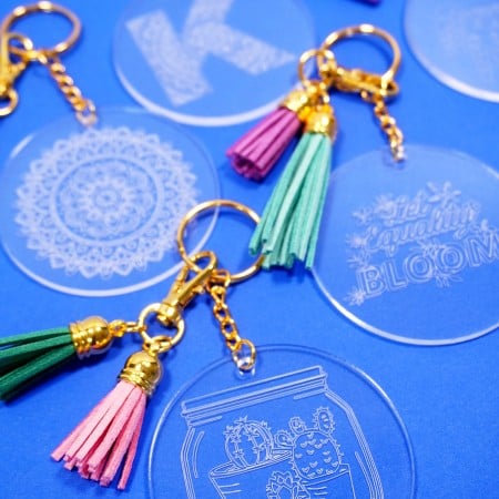 keychains with Cricut engraving tool