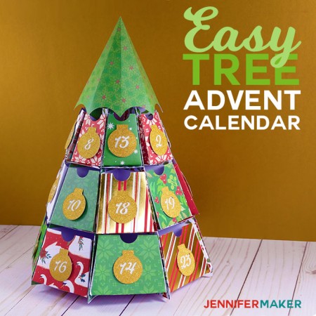 3D tree advent calendar with pull out boxes.