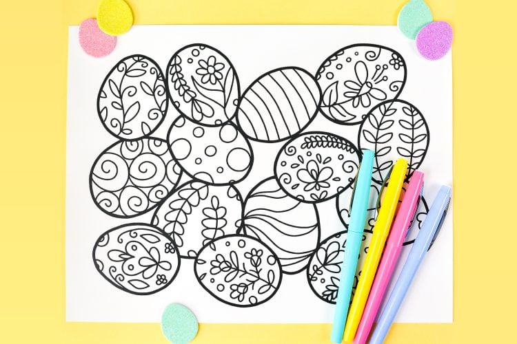 free printable easter coloring page  hey let's make stuff