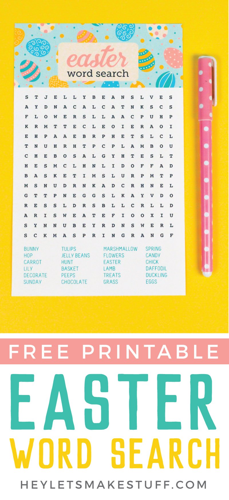 Free Easter Word Search Printable Worksheets