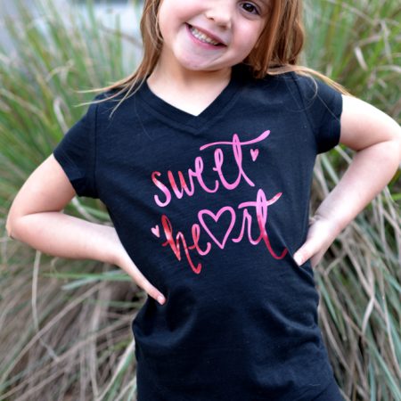 Sweet heart SVG on a shirt