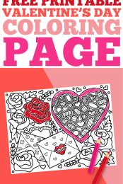 Valentine's Day Coloring Page pin image