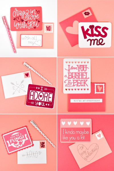 Images of Valentine's Day cards and envelopes