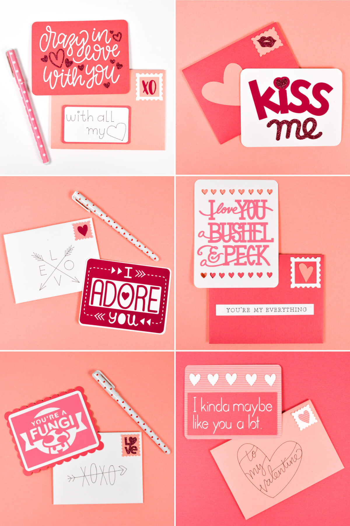 Valentine's Day Cards to Make with Cricut - 100 Directions