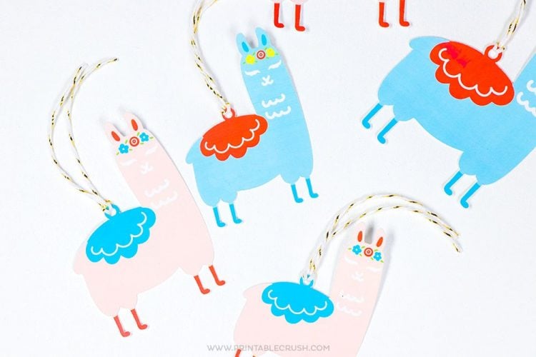 Images of printable llama gift tags
