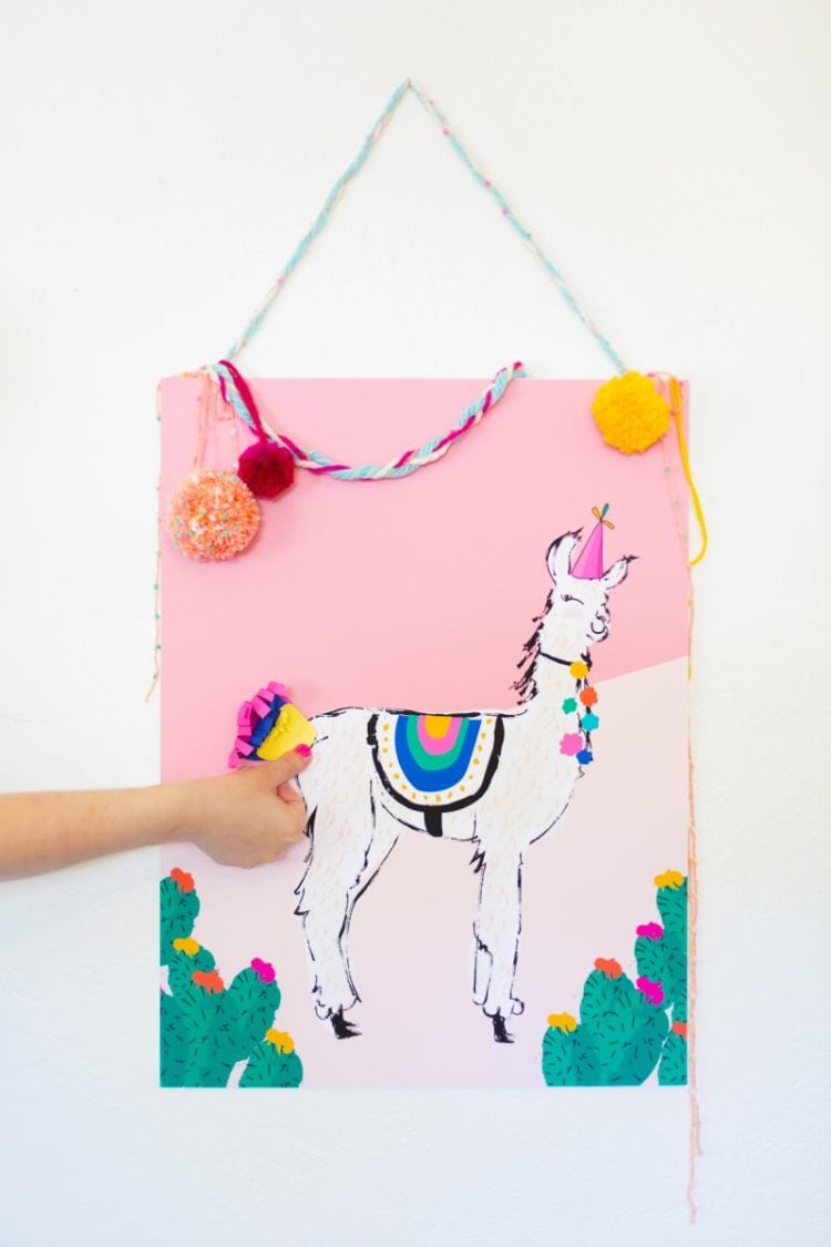 Image of a pin the tail on the Llama game.