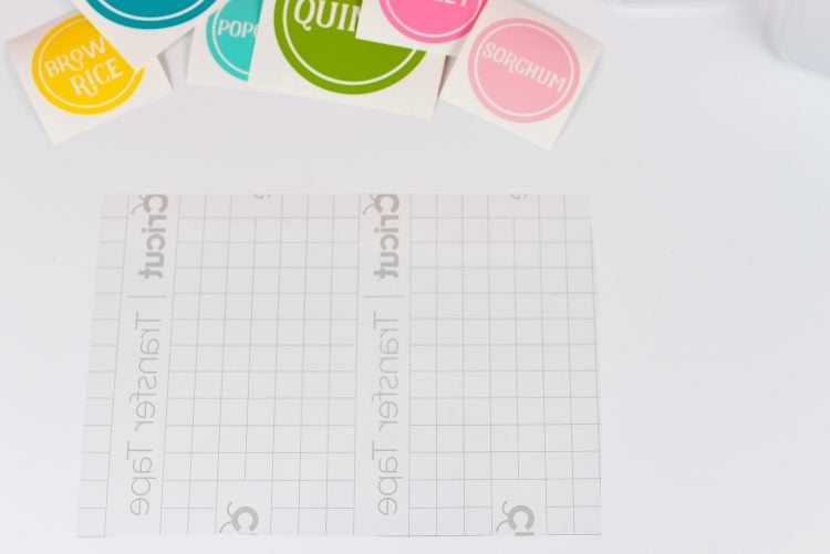 Cut one large piece of transfer tape and place sticky-side up on your work surface.