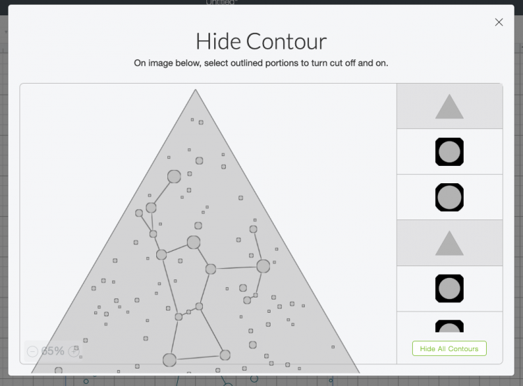 use Contour in the lower left to delete the triangle from around the shape