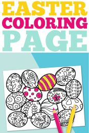 Easter egg coloring page pin image