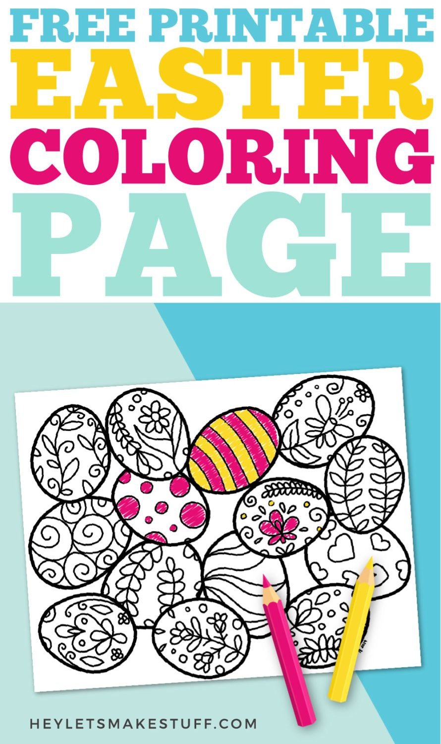 Easter egg coloring page pin image