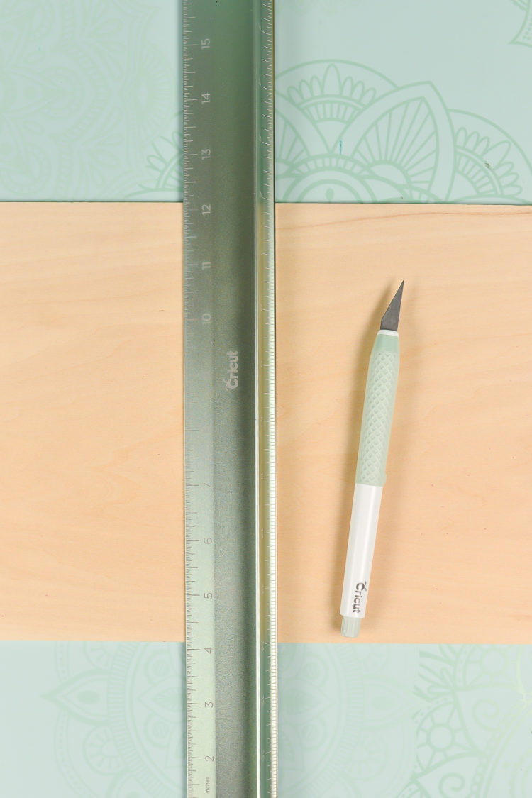 To trim down basswood, I use my True Control Knife and cutting ruler on the self-healing mat. 