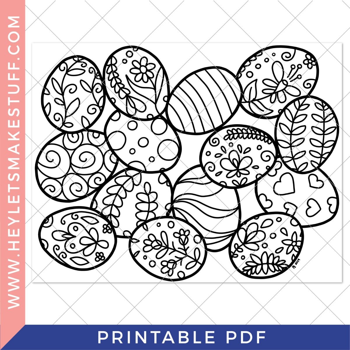 Easter egg coloring page security template