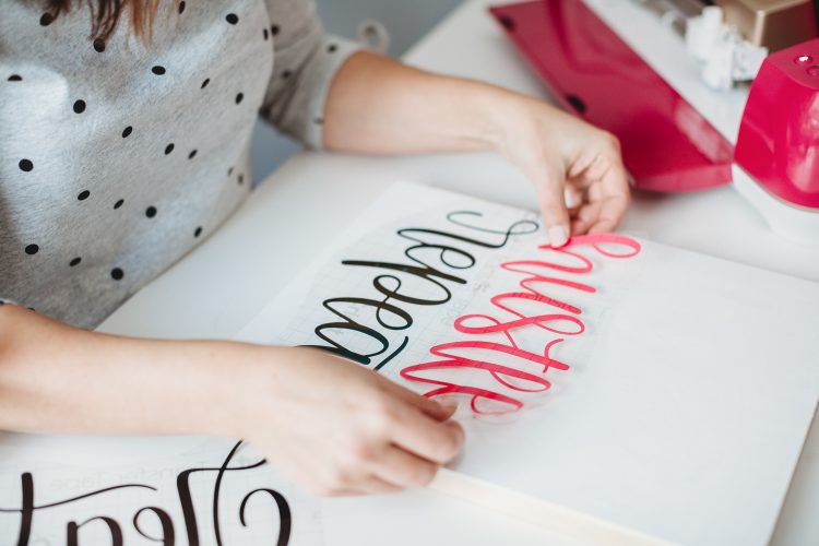 Using Vinyl on Painted Wood with the Cricut Wild Rose Bundle