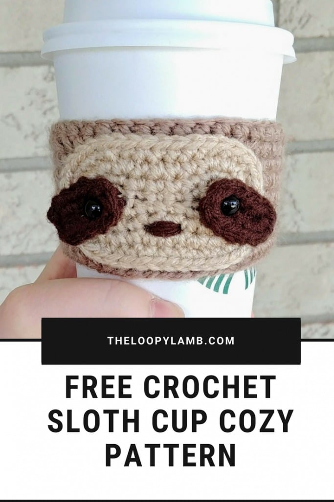 Free Crochet Sloth Cup Cozy Pattern 