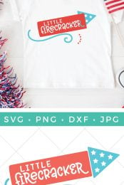 Get your little one in the patriotic spirit using this adorable Little Firecracker SVG—it's free! Perfect for t-shirts, bodysuits, and more. Then check out more than 15 free 4th of July cut files!﻿