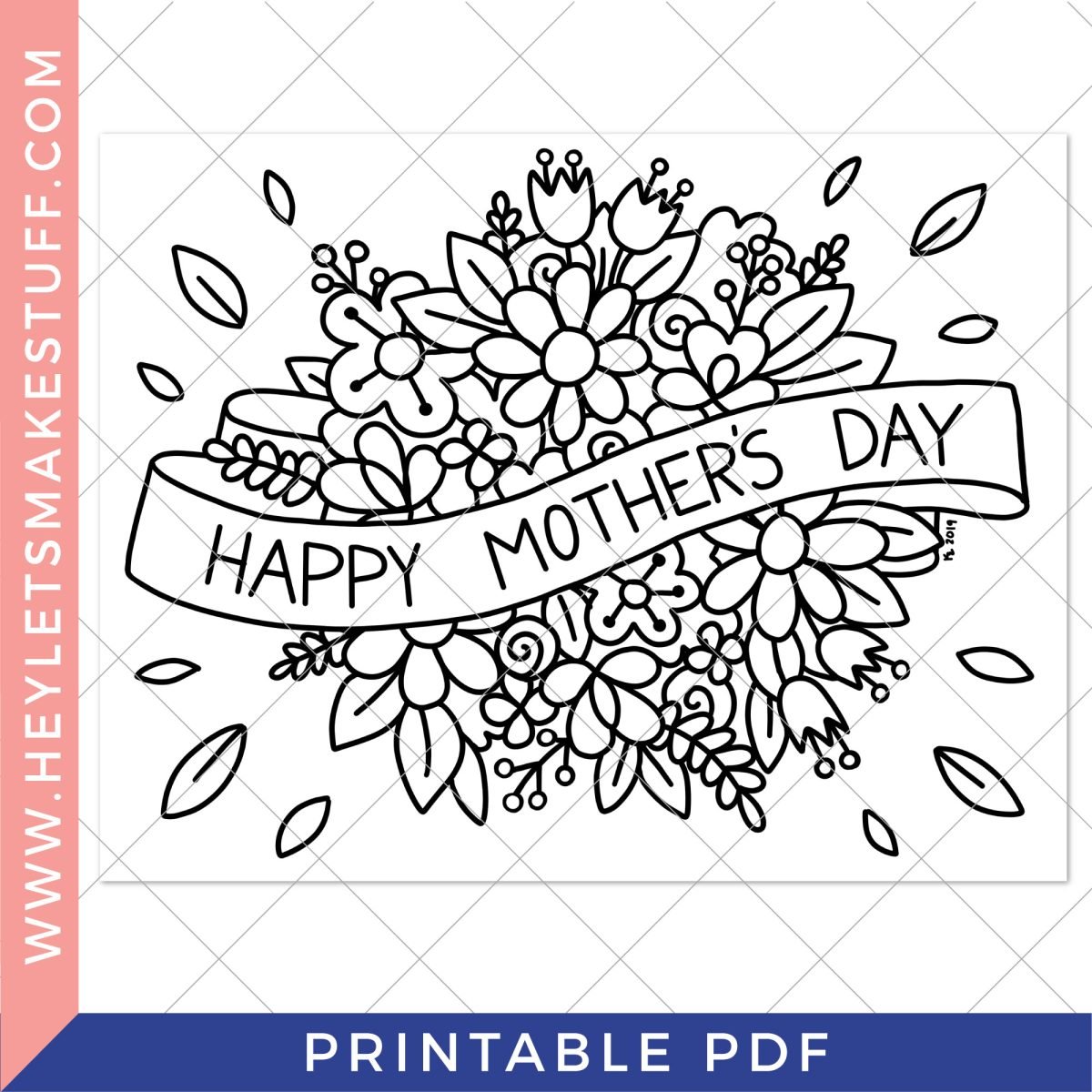 Mother's Day coloring page security image