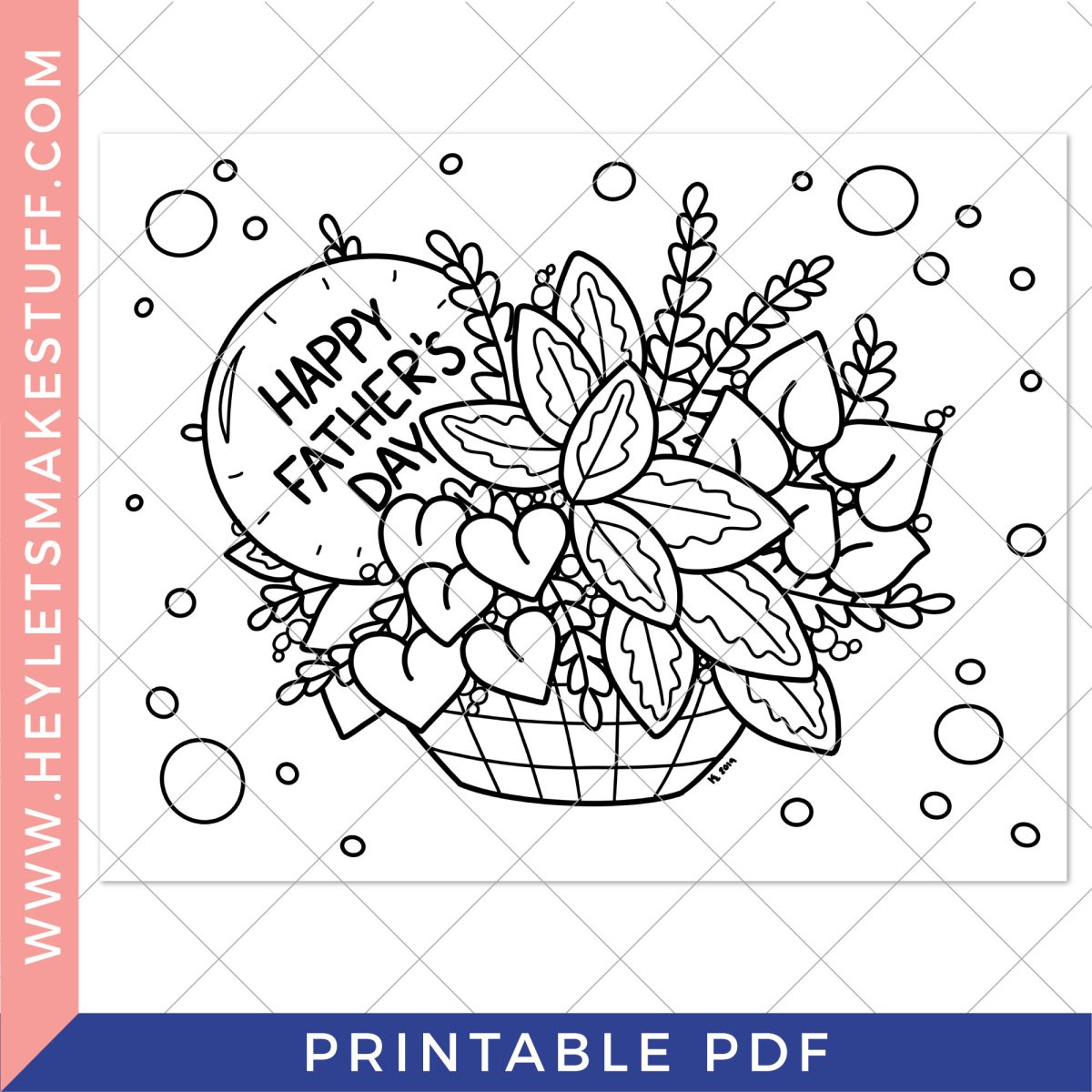 Printable Father's Day Top Hat Coloring Page