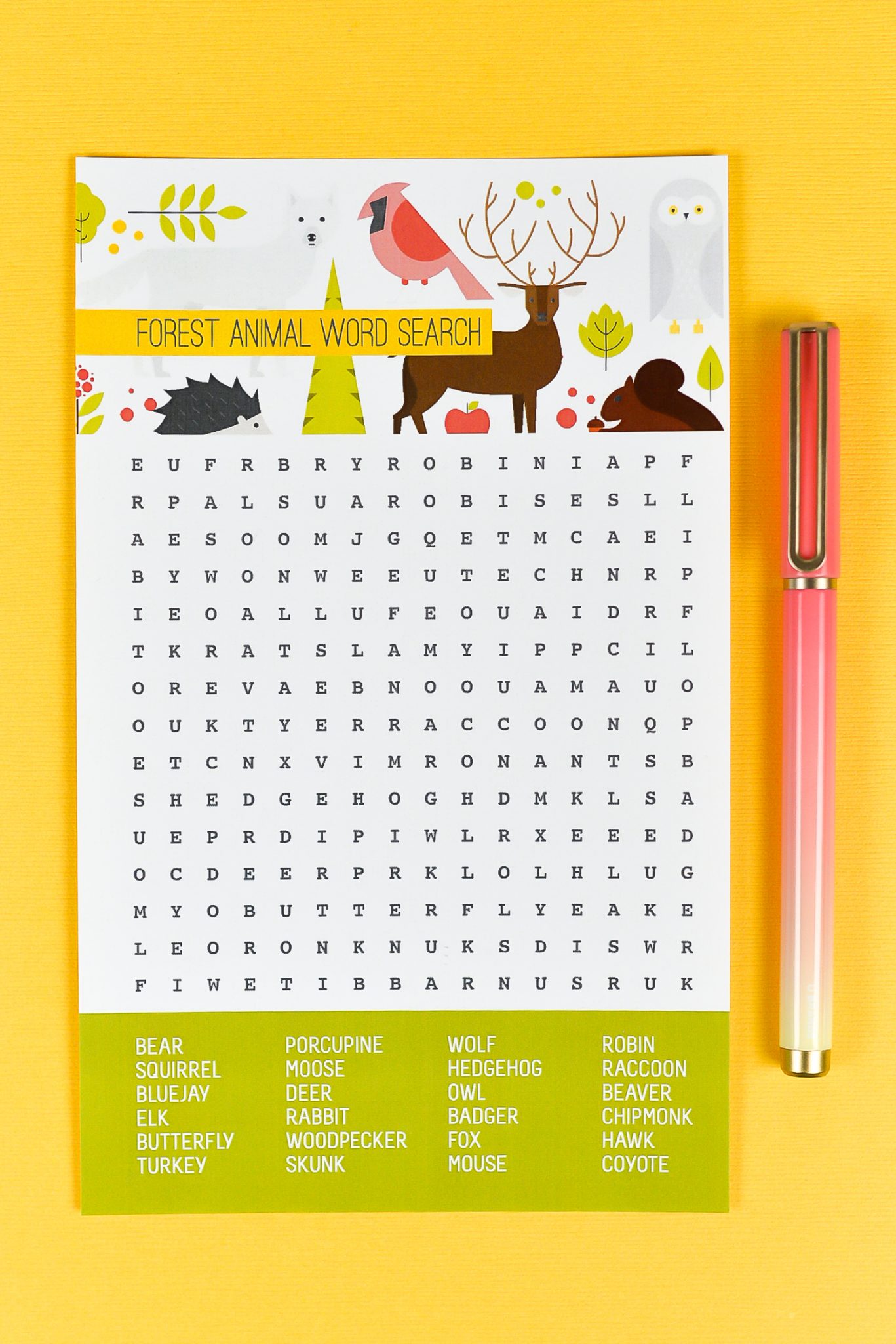 free printable woodland animal word search hey lets make stuff