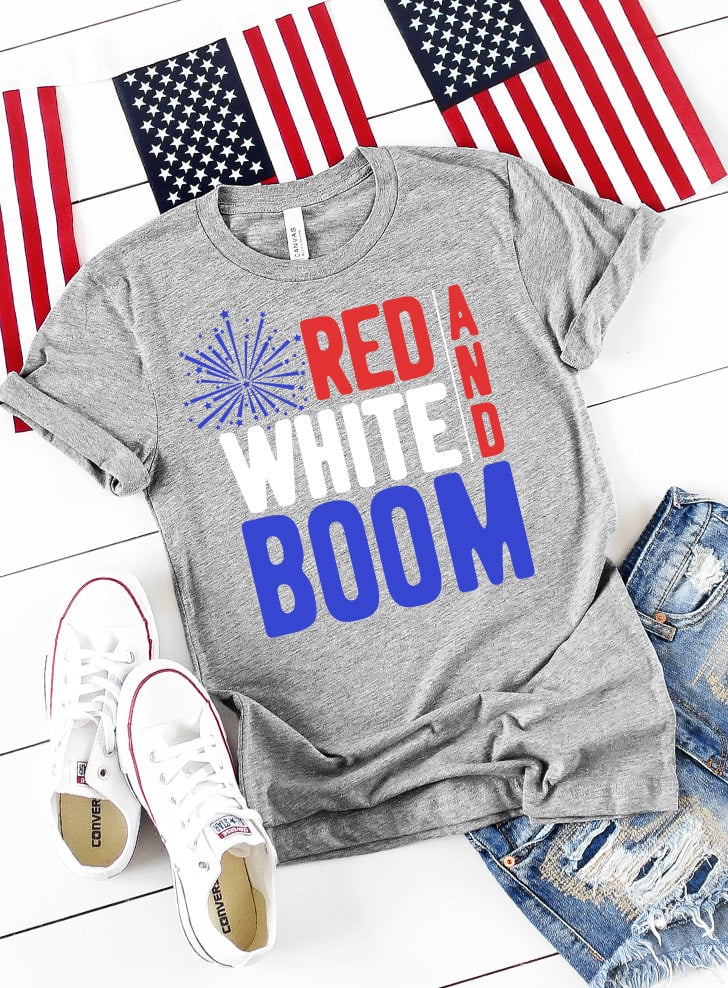 Sport that red, white and blue this Independence Day with these fun, clever and patriotic 4th of July T-Shirt Ideas!