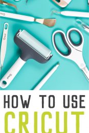 Cricut tool set and advertisement on How to Use Cricut Tools from HEYLETSMAKESTUFF.COM