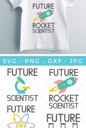 Inspire your very own genius to reach for the stars with this Future Scientist SVG Bundle. Four colorful cut files full of potential as amazing as your little one!