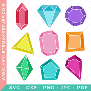 SVG Gem Cut Files + Clip Art - Freebie Friday - Hey, Let's Make Stuff