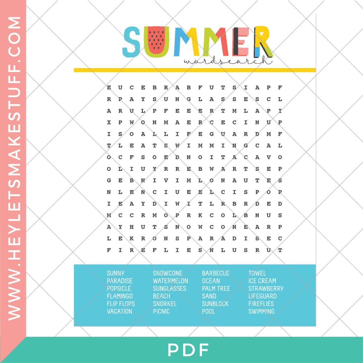 Summer Word Search security image.