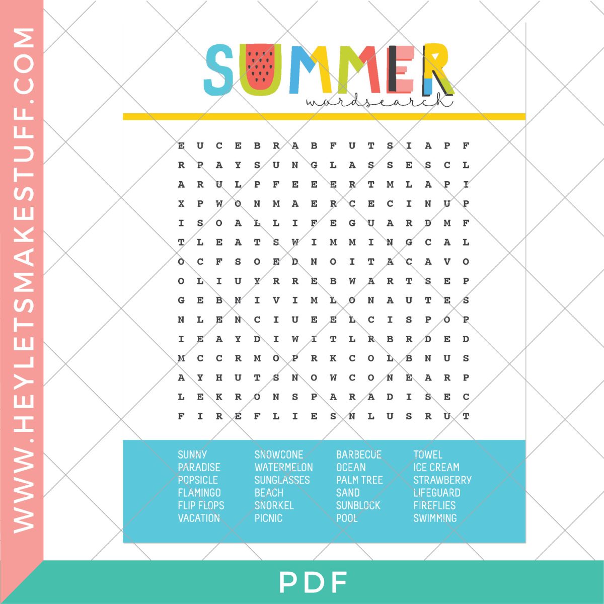 Summer Word Search security image.