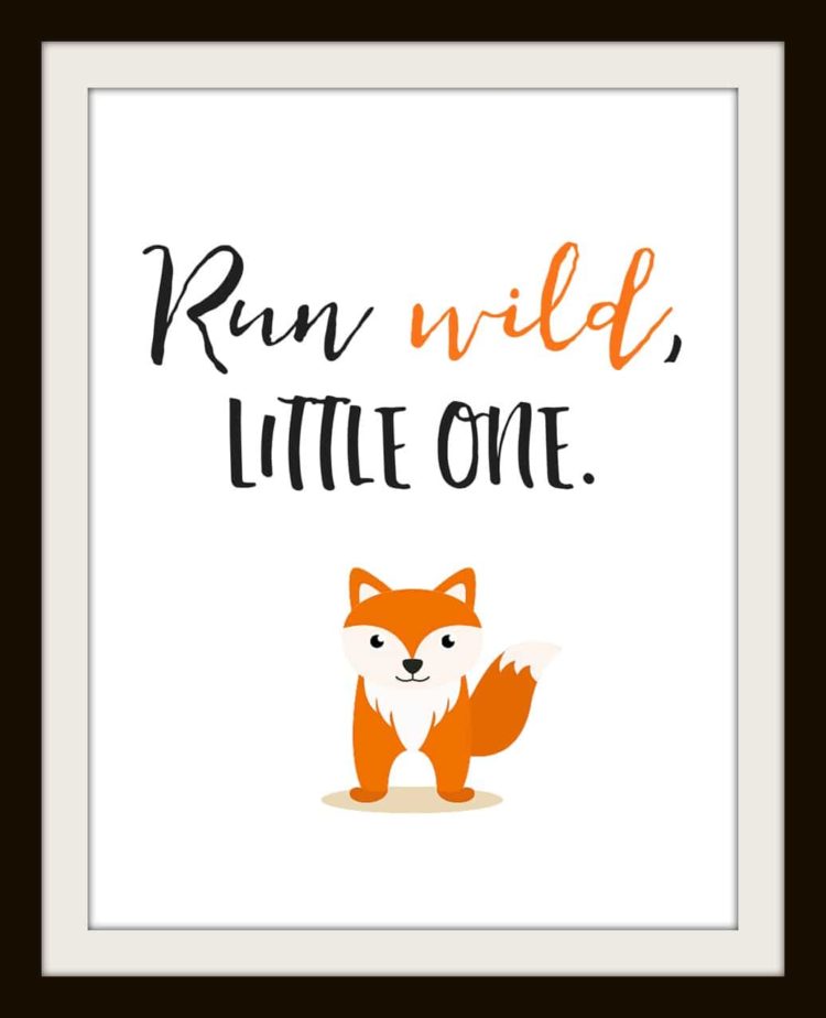 Take your pick of one or all four of these adorable little animal nursery printables from momdot.com. I'm kind of digging this cheeky little fox. 