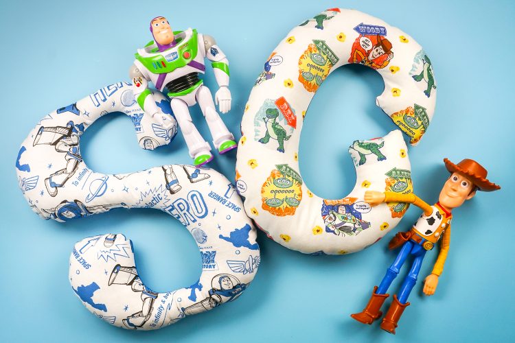 Alphabet stuffies make by the Cricut Maker and the characters from Toy Story, Woody and Buzz Lightyear