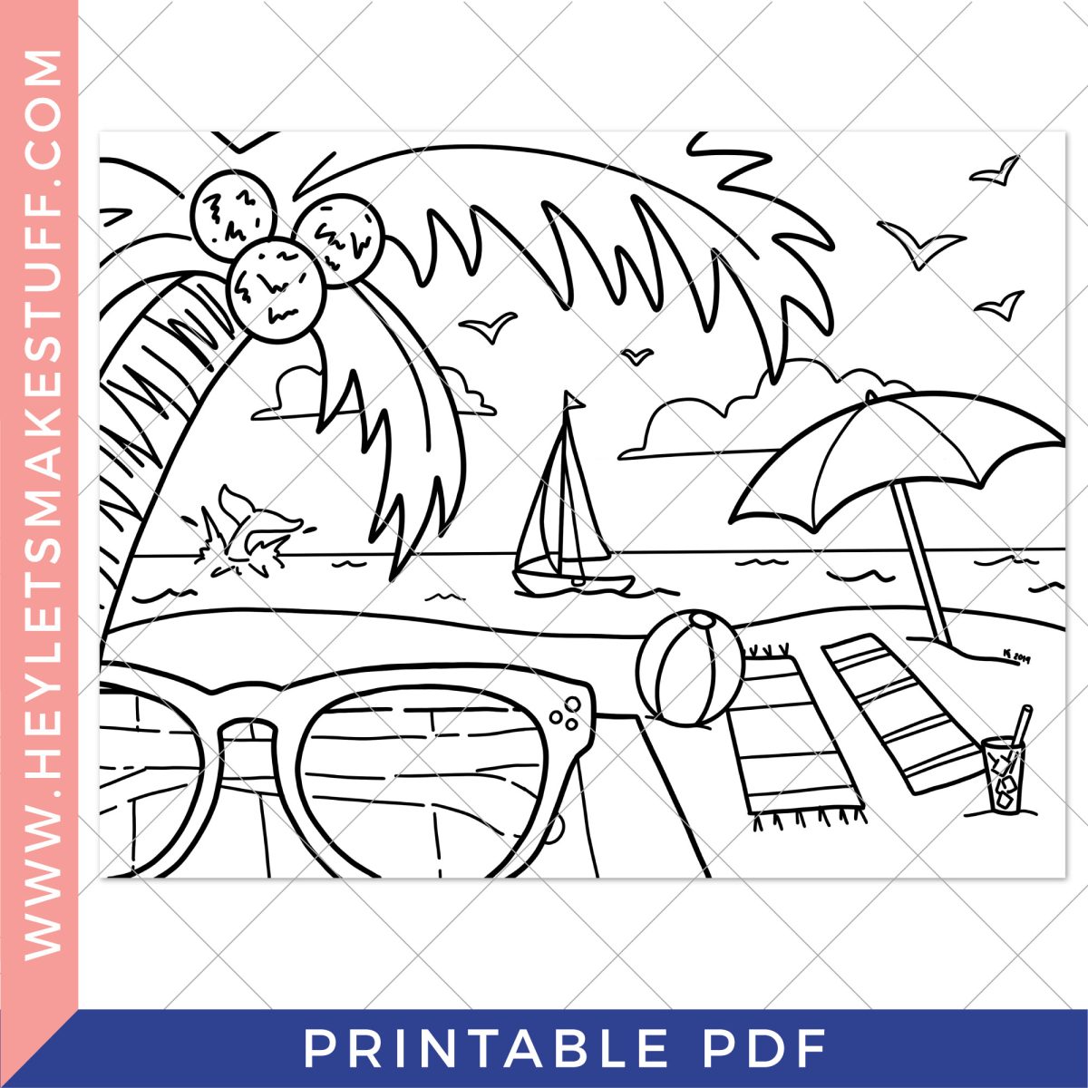 free printable summer coloring page hey let s make stuff