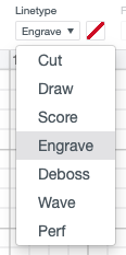 Select Engrave in the drop-down menu in Cricut Design Space